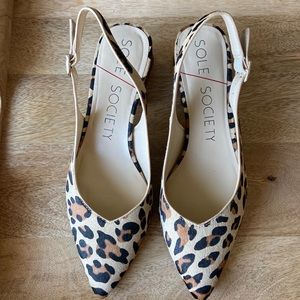Sole Society -sling back calf hair leopard print
